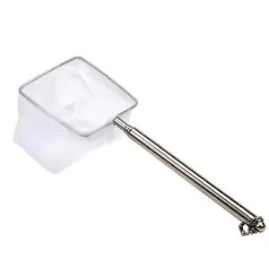 흡입 컵이있는 수족관 광장 낚시 그물 물고기 새우 탱크 청소 액세서리를 잡기위한 확장 가능한 긴 핸들