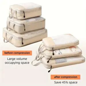 3피스 여행용 압축 포장 큐브 가방 수하물 정리함 여행 필수품 기내