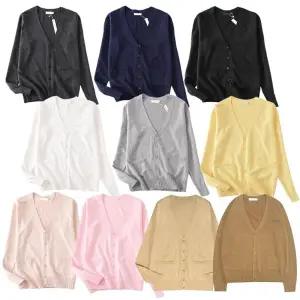 컬러링 단색 브이넥 여자 긴팔 가디건10컬러 시즌1