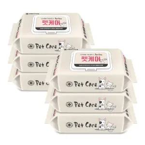 펫케어 반려동물 물티슈 캡형60매x6팩 피톤치드향