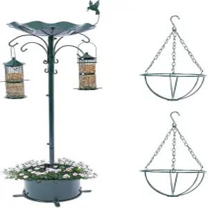 인스 30인치 새 모이통 스테이션 폴 걸이 키트 목욕 및 콤보 야외용 화훼 화분 받침대 베이스 정원용