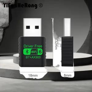 WIFI 6 어댑터 AX900 네트워크 카드 2.4G 5GHz 듀얼 밴드 신호 수신 USB 동글 노트북용 드라이버 프리 무선