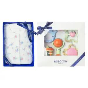 [갤러리아] (압소바출산,백일,돌,아기내의세트)오드리7부내의+5종딸랑이세트(A1B-10386SET)