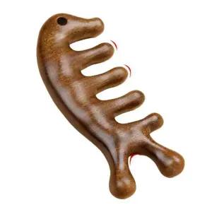 머리 두피 목뒤 림프 얼굴 해마 원목 괄사 마사지기