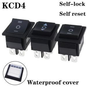 1PCS KCD4 25X31mm 블랙 로커 스위치 3 핀 20A 16A 125VAC OFF 6 25A 250V ON 이중 리셋/래치 위치