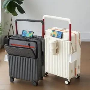 [JED] 하드 와이드핸들 기내용 20인치 여행가방 컵홀더 오픈형 캐리어 전면