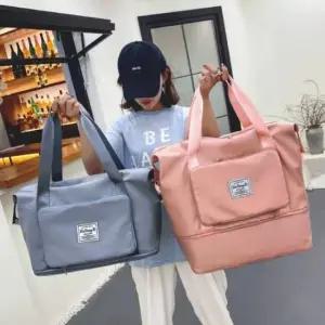 [패션] 여행용 보스턴백 확장형 폴딩 캐리어 결합 수납 가방 숄더백