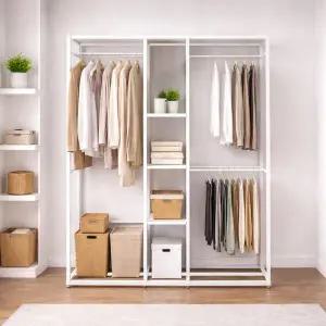 아트박스/가구느낌 장드레스룸행거 스탠드 옷장 시스템 철제 1200
