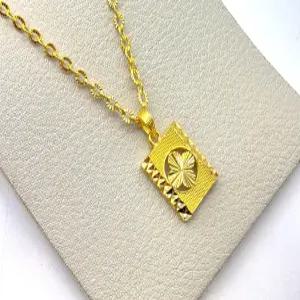 24K 순금 3돈 네잎클로버 플레이트 목걸이(18K 연결고리 장식)