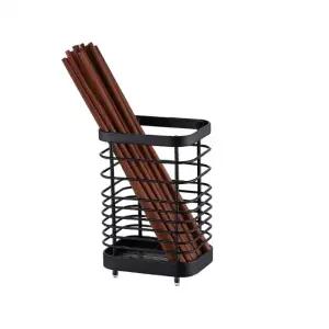 (색상 대형 블랙)주방 홀더 대형 블랙 수저통 수납