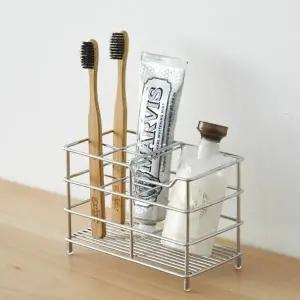 정리 스텐 칫솔 꽂이 치약 4구 수납홀더 스테인리스 욕실 거치대