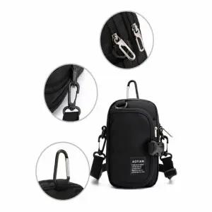 (색상 블랙)미니 다용도 크로스 가방 숄더 파우치 여행용 고리
