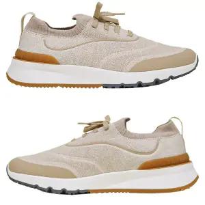 브루넬로쿠치넬리 26SS 남성 테크노 코튼 니트 스니커즈 베이지 MZUEHRO342 CLC32