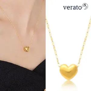 베라토 24K 하트통통 세미 목걸이 S