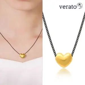 베라토 24K 순금 블랙 하트 목걸이 1.6g