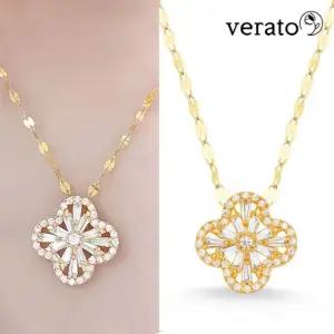 베라토 24K GF 파베크로버 세미 목걸이S