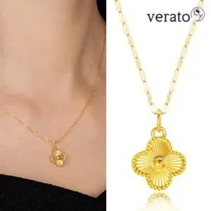 베라토 24K 순금 럭키클로버 펜던트 세미 목걸이 S