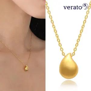 베라토 24K 순금 볼륨 티어드롭 목걸이 2.4g