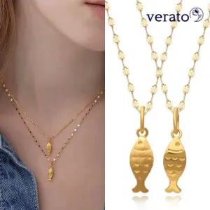 베라토 24K 순금 투웨이 물고기 세미 목걸이 1g S