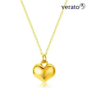 베라토 24K 순금 볼륨 하트 롱 목걸이