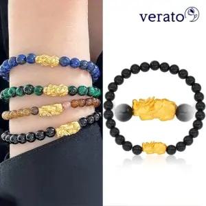 베라토 24K 순금 비휴 재물 복 소원 원석팔찌 S