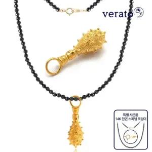 베라토 24K 순금 도깨비 방망이 팬던트 3.75g +14K 천연 블랙스피넬 목걸이