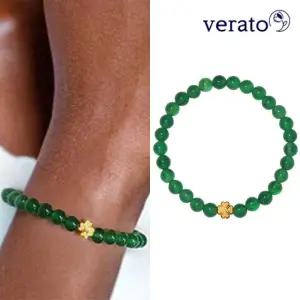 베라토 24K 순금 크로버 참 천연원석 팔찌 1g