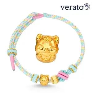베라토 24K 순금 마네키 소원 고양이 팔찌