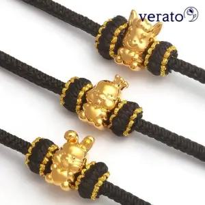 베라토 24K 십이지신 골든 참 매듭 행운 팔찌
