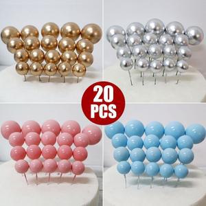 케이크 토퍼 골드 실버 볼 특별한 DIY 깃발 웨딩 크리스마스 장식 20 개