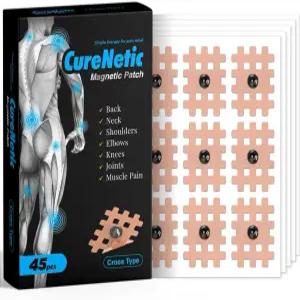 큐어넷틱 - 마그네틱 패치_크로스 타입 1 100 가우스 근육통 지압 패치 테라피 45개 산