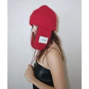 매장정품 OVERDUEFLAIR ANGORA EAR MUFF CAP_CHERRY RED