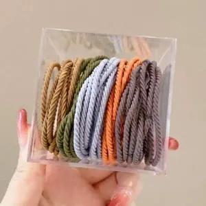 [에이치플러스몰]대용량 고무 머리끈 50P 소프트카키 헤어고무줄 기본 칼라 헤어끈