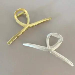 [에이치플러스몰]실버 올림머리집게핀 반머리 집게핀 골드 무광 꼬임