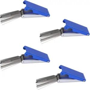 진샤인 4Pcs 블루 니들 파일 루시에 스페린 기타 너트 슬롯 톱 막대 세트 바늘 교체 도구 팁 클리너 악기