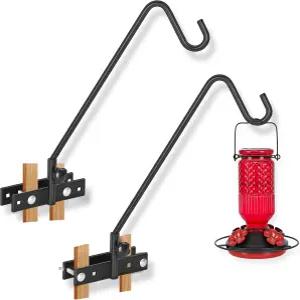 피드 가든 2팩 13.5인치 수직 난간용 데크 후크 랜턴 걸이용 조절식 새 모이통 걸이 풍향계 꽃바구니 수트