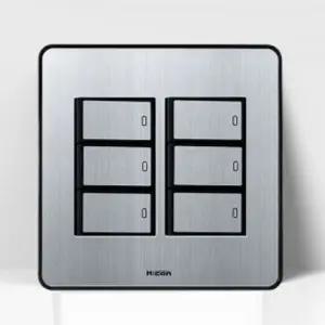 현대 6구 스위치 실버 전기 전등 벽 스위치 Iay1+7wEg