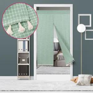 업소 가리개 바란스 고방 체크 테슬 커튼 차양 가림막 식당