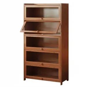 원목 여닫이 서재 책꽂이 선반 수납장 인테리어 책장 우드 공부방