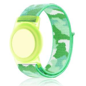 용 에어태그 팔찌, 카모 나일론 손목밴드, GPS 트래커 홀더용 보호 케이스, 분실 방지 시계 밴드(녹색)와 호환됩니다
