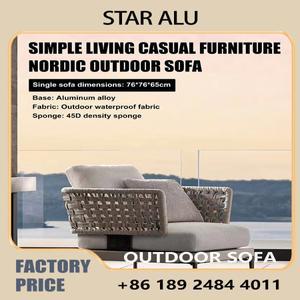 호환 모듈식 L자형 야외 등나무 소파 세트  4피스 탈착식 쿠션커피 테이블 포함