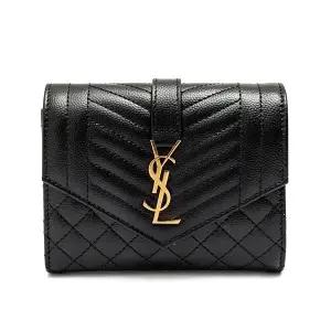 [SAINT LAURENT]  믹스 마틀라세 엔벨로프 반지갑 651028-BOW91-1000