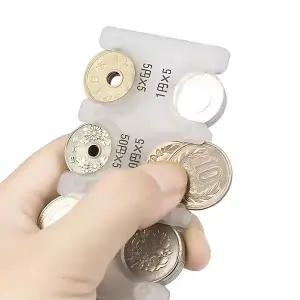 일본 엔화 동전 지갑 해외 여행 준비물 코인 케이스 블랙 투명 홀더