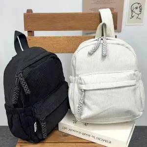 여성 멀티 코듀로이 골덴 백팩 학생 가방 미니 포켓