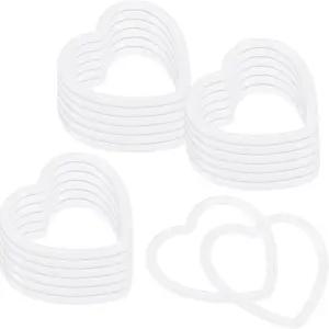 MMERXITY 20팩 드림캐처 링 2.4인치 플라스틱 하트 모양 마크라메 화환 플로럴 후프 가정용/발렌타인/DIY