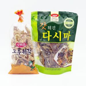 인동식품 갓튀긴 고추 튀각 부각 갓튀긴 다시마