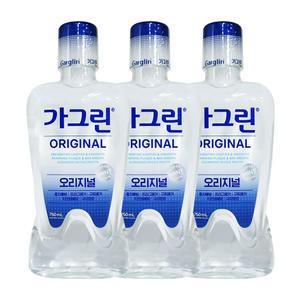 가그린 오리지널 750ml 3개 대용량 가글 구강청결제