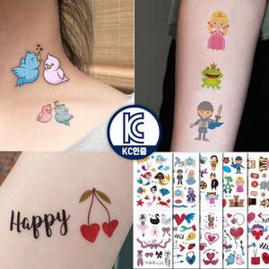 KC인증(동화-10장세트) 아동 어린이 유아 타투 헤나 판박이 스티커 왕자 공주 캐릭터 어린이집 단체 행사용