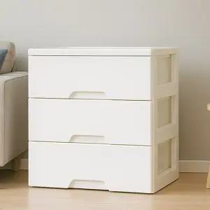 모던플러스 플라스틱 서랍장 화이트 3단