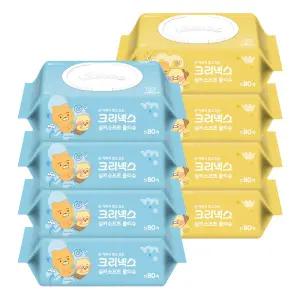 크리넥스 수앤수 실키소프트 라이언 물티슈 캡80매 8팩